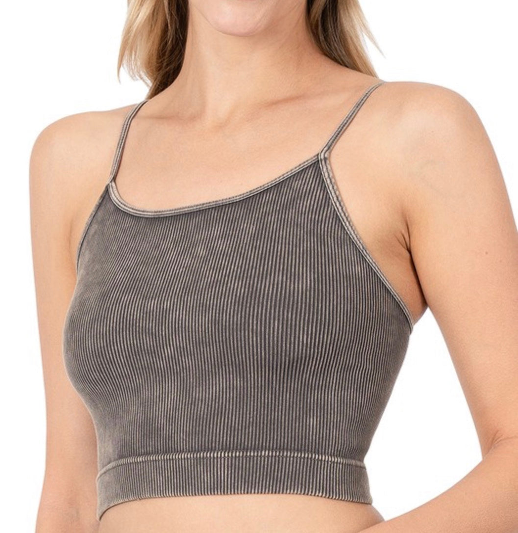 Washed cropped tanks